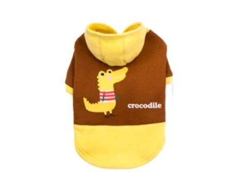 HM Crocodile Brown & Yellow Hoodie - Sweatshirt For Dogs & Cats Sale