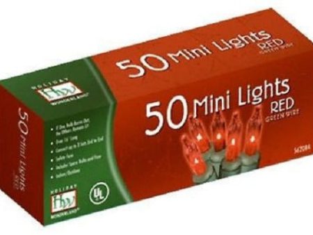 Holiday Wonderland 4053-88A 50 Count RED Mini Christmas Light Sets - Quantity of 6 Fashion