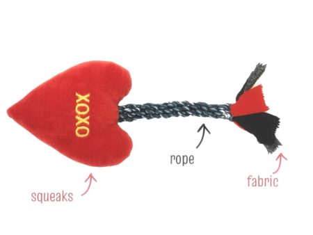 Mutt Of Course Cute Cupid Arrow Squeaky Toy on Sale