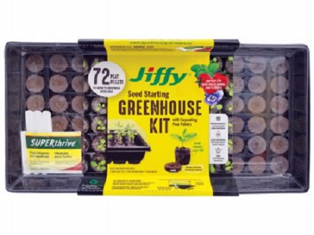 Jiffy J372PROGS Professional Greenhouse Seed Starting Tray Kits With 72 Pellets - Quantity of 4 Cheap