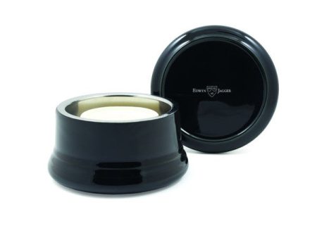 Edwin Jagger RNL06 Shaving Bowl Porcelianinis skutimosi puodelis su dangteliu (juodas) Sale