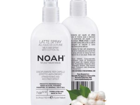 Noah 5.12. Milk Hair Spray With Cotton Oil Plaukų pienelis, apsaugantis nuo vėlimosi, 150 ml Online Sale